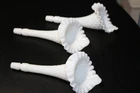 3 Vintage 8.5" Fenton Milk Glass Hobnail Epergne Replacement Horns NO Damage