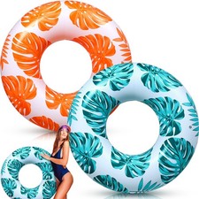 ShinyRelief 2 Pcs Large Adults Pool Tubes 42inch Inflatable Floats Tube Tropi...