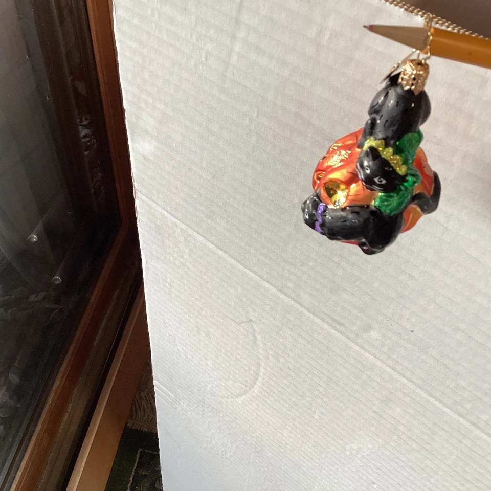 Christopher Radko Cat O’Lantern Halloween Ornament Black Cats pumpkin - Image 2 of 4
