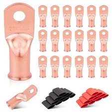 2/0 AWG 5/16" Battery Cable Lug 20 PCS w/31 Heat Shrink Tubing for Wiring Ins...