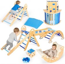 MEH Brands 8-in-1 Pikler Triangle Playset   Indoor Toddler Climber