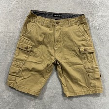 Iron Co Cargo Shorts Men 32 Tan Flat Front Utility Pocket Stretch Hiking Outdoor