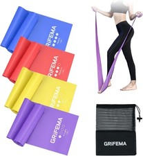 Fitnessbänder [4er Set], Gymnastikband mit 4 Widerstandsstufen, Fitnessband mit