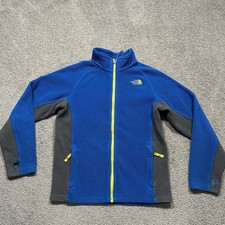 The North Face Fleece Jacket Boys Large 14/16 Full Zip Blue Gray Outdoor