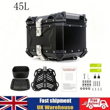 45L Motorcycle Rear Top Box Luggage Aluminium Alloy Tail Carrier Tool Case