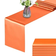 Orange Table Runners 6 Pack Bright Satin Table Runner 12x108 Inches Long Silk...
