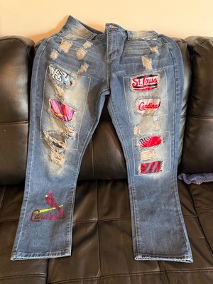 St Louis Cardinals women s brand new distressed denim jeans