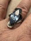 Vintage 925 Sterling Silver Blue Stone Ring Made In Mexico Size 7.75