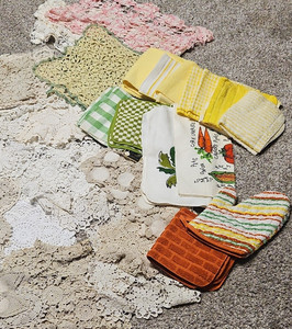 Handmade Crochet Embroidered Doilies Towels Dishcloths Pot Holders Multicolor