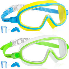 Swim Goggles, Anti-Fog, Anti-Uv, Wide View, Swimming Goggles, for Kids 3-14