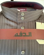 Men 62 X-LARGE Size Daffah High Quality WINTER Thobe Jubba FLAT SLEEVE Gray Colo