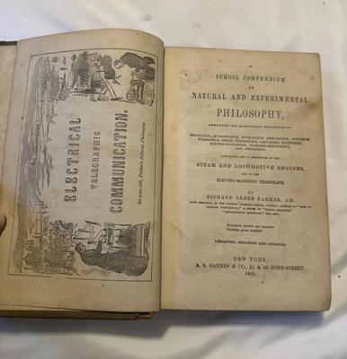 #ad Antique 1858 Book: Natural and Experimental Philosophy by Richard Green Parker $45.00