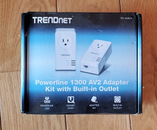 TRENDnet TPL-423E2K Powerline 1300 AV2 Adapter Kit with Built In Outlet open box