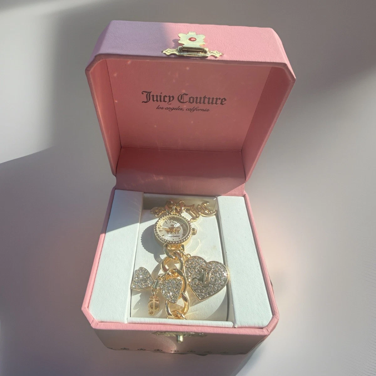 Juicy Couture Heart New York NYC Icon Charms Bracelet Watch Silvertone NEW Crystal Heart Charm Toggle Bracelet - Juicy Couture main image 4