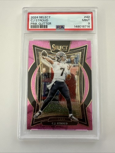 2024 Select CJ Stroud #42 Pink Glitter 13 /15 PSA 9