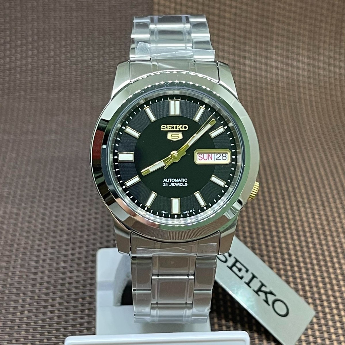 Seiko 5 SNKK17K1 Automatic 21 Jewels Stainless Steel Black Analog