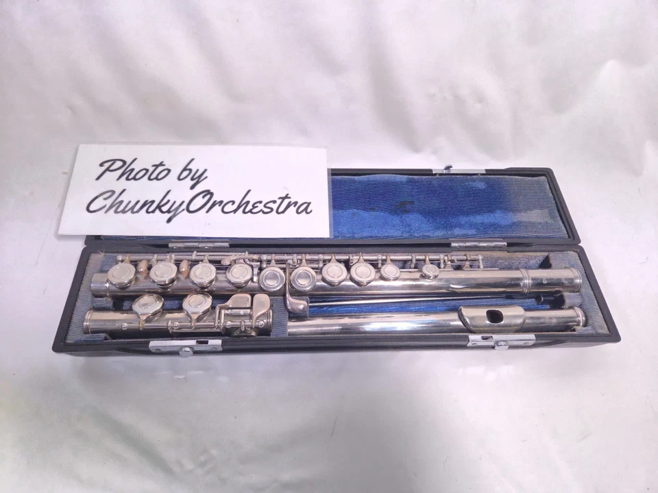 Flauta Yamaha YFL-23 niquelada/acción llave lisa/almohadillas envejecidas/Japón #2379 Foto 2 de 4