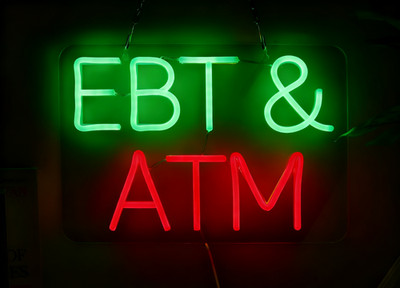 16''x10'' EBT & ATM Card LED Neon Sign With Dimmer USB Powered Light Lamp Decor