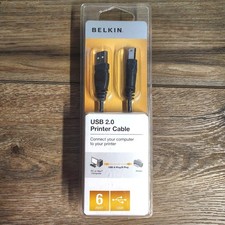 Belkin USB 2.0 Printer Cable 6 Ft PC Mac Computers A Plug/B Plug NEW SEALED