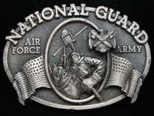 OC07104 VINTAGE 1982  NATIONAL GUARD AIR FORCE  ARMY  MILITARY BELT BUCKLE