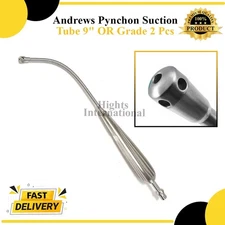 Andrews Pynchon Suction Tube 9" OR Grade 2 Pcs w/ Removable Tip Surgical Tool