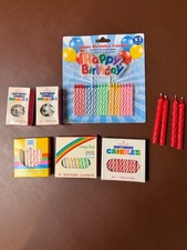 Lot Of Vintage Birthday Cake Candles New Hallmark  plastic holders