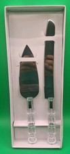 Wedding Cake Knife Server Clear Handle NIB Pair by B.B World Corp
