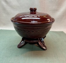 Vintage Marcrest Oven Proof Ovenproof Bowl w/ Lid and Warming Stand - Daisy Dot