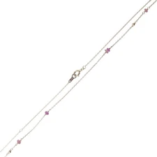 agete color stone station necklace small bean chain K10YG 10 gold x color stone