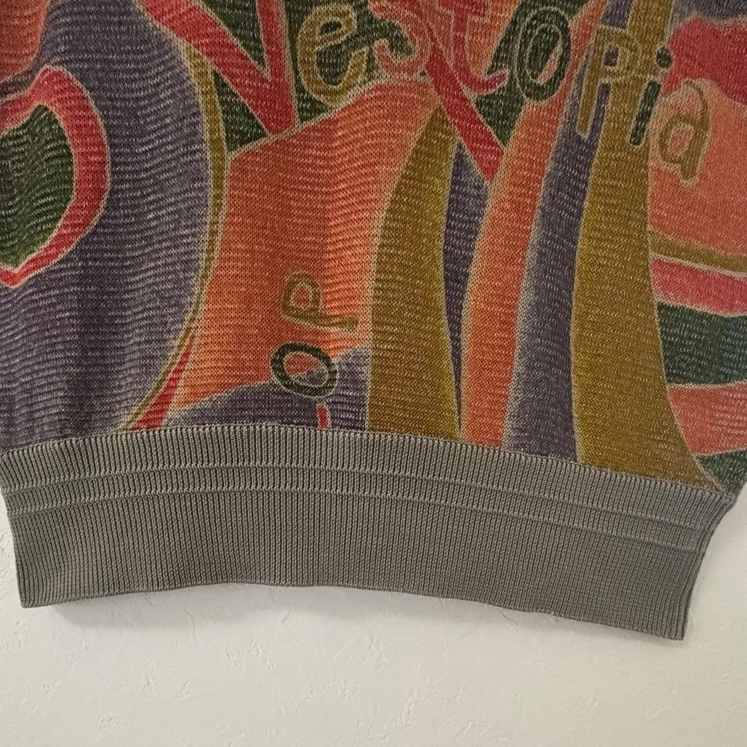 90s Vintage VESTOPIA Summer Knit Retro Art Pattern Size M image 8