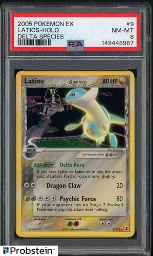 2005 Pokemon Ex Delta Species #9/113 Latios δ Holo PSA 8 NM-MT