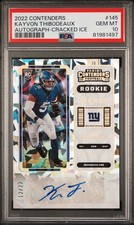 2022 CONTENDERS KAYVON THIBODEAUX #145 AUTO CRACKED ICE ROOKIE /22 PSA 10
