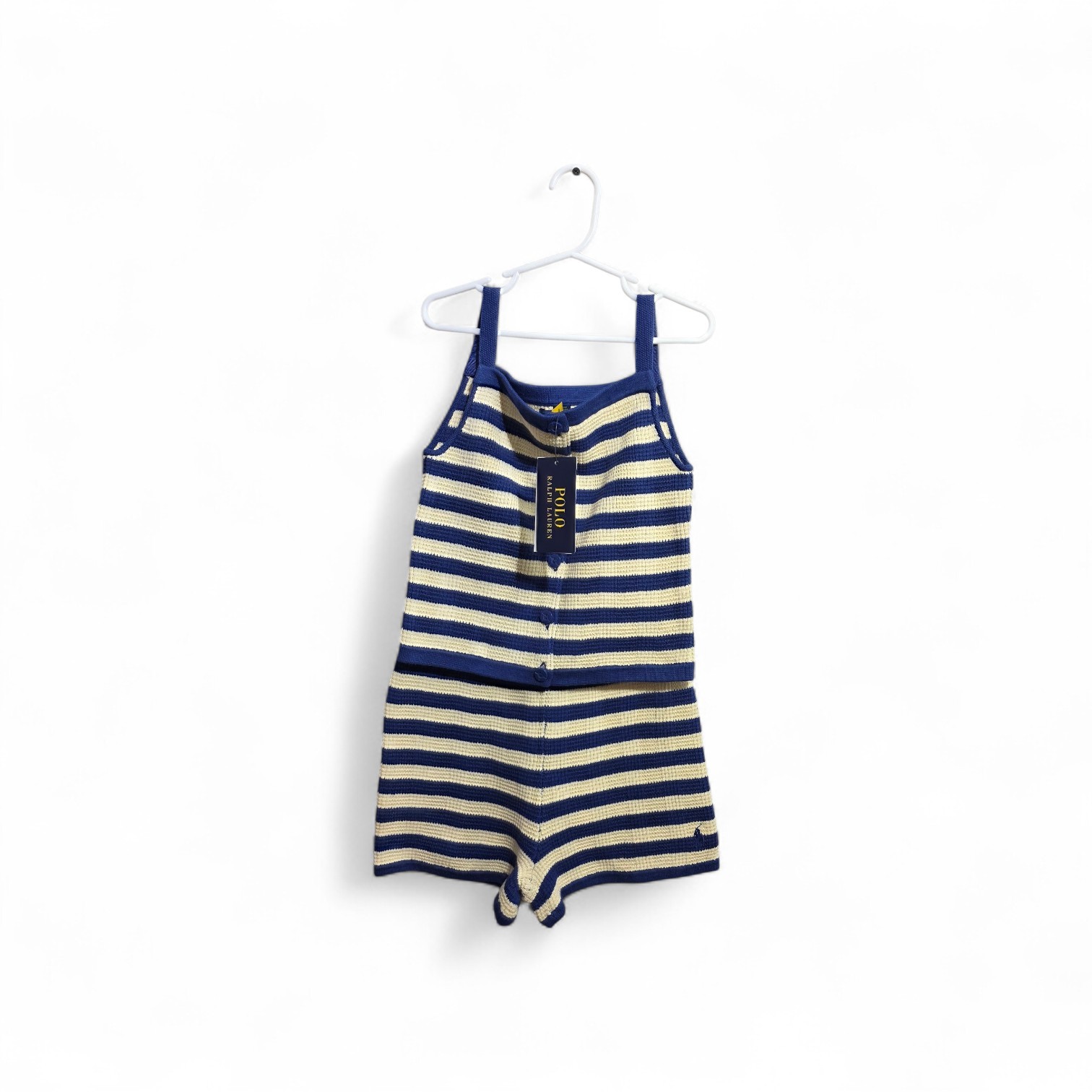 Polo Ralph Lauren Girls Knit Striped Sleeveless Tank Top & Shorts Set Size 7