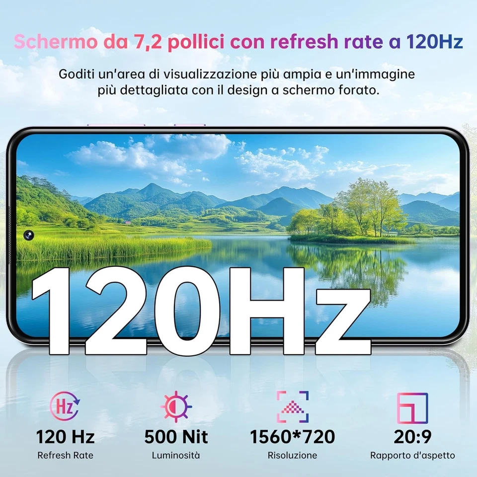 OUKITEL C69 Smartphone Android 15 7.2" HD+ Schermo Grande 16GB+128GB 4G Dual SIM - Immagine 3 di 4