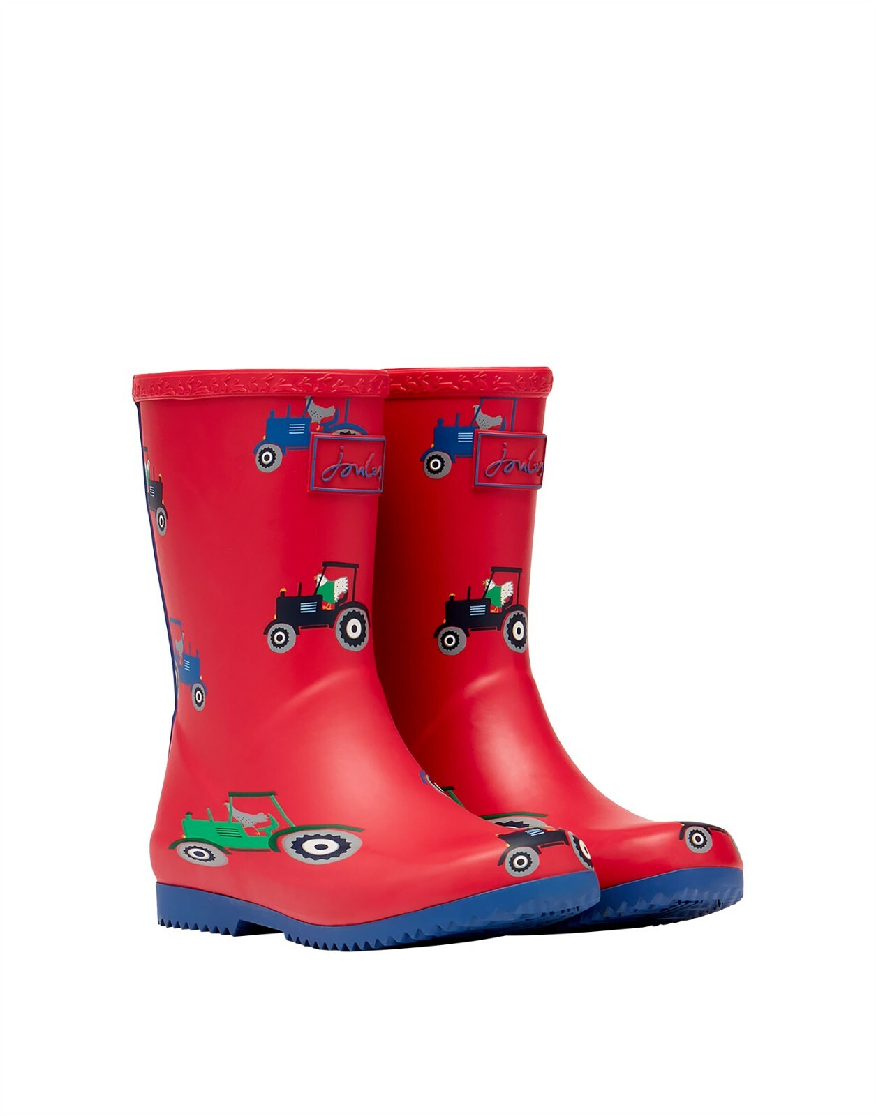 Joules Boys Roll Up Wellies Red Tractor 