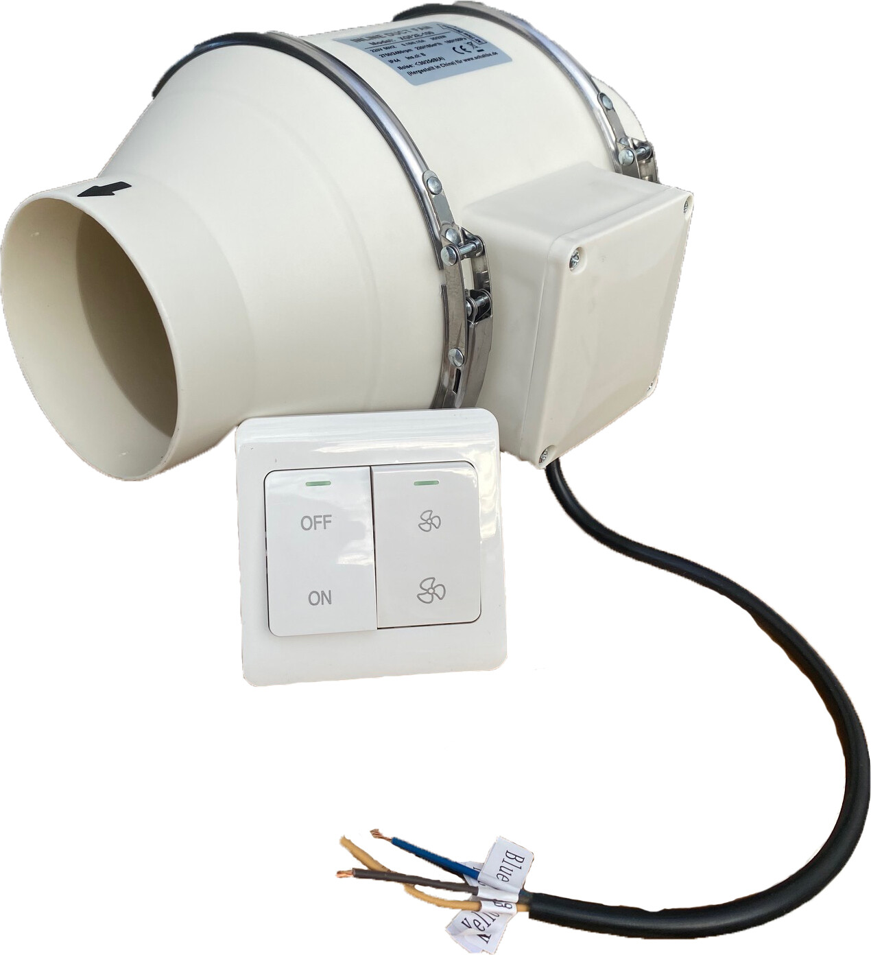 STAHL Axial Rohrlüfter 150 160 210 250 315mm Zuluft Abluft Rohrventilator Lüfter