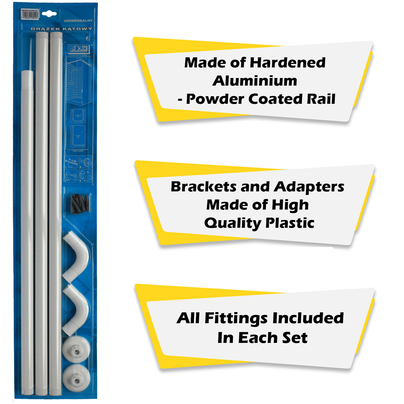 Corner U/L Shape Shower Curtain Rail 3 Way Bath Pole Shower Rail eBay