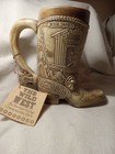 Ceramarte Ceramic Boot Stein Butch Cassidy Jesse James 1981 Tag & Sticker 697