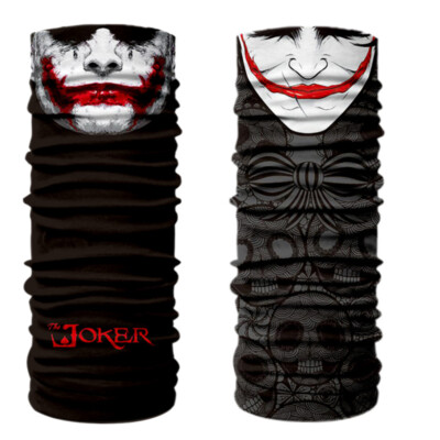 2Pcs Joker Motorcycle Cycling Half Face Mask Neck Gaiter Tube Sacrf Bandana US