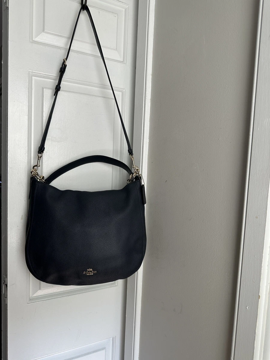 Coach Sutton Hobo Bag in Navy Blue Pebble Leather - Shoulder Bag