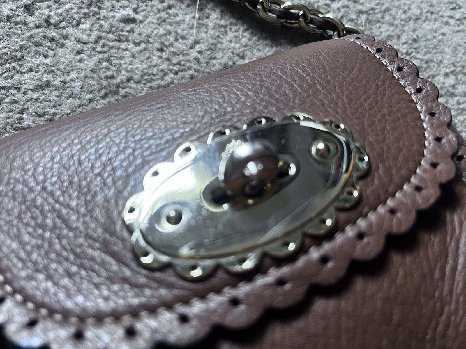 Mulberry Mini Giglio Biscotto Pelle di Rovere