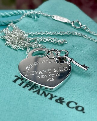 Return To Tiffany Herzanhänger 925 mit Schlüssel Anhänger Halskette.  Tiffany UVP 325,00  