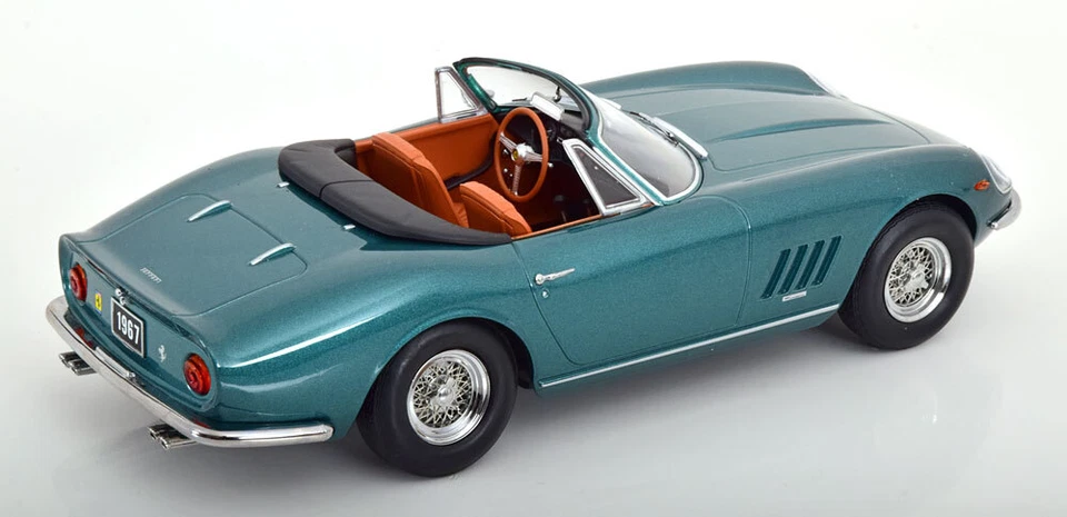 KK Scale 1:18 FERRARI 275 GTB4 NART SPYDER GREEN 1967 WITH REMOVABLE SOFT-TOP - Immagine 2 di 4
