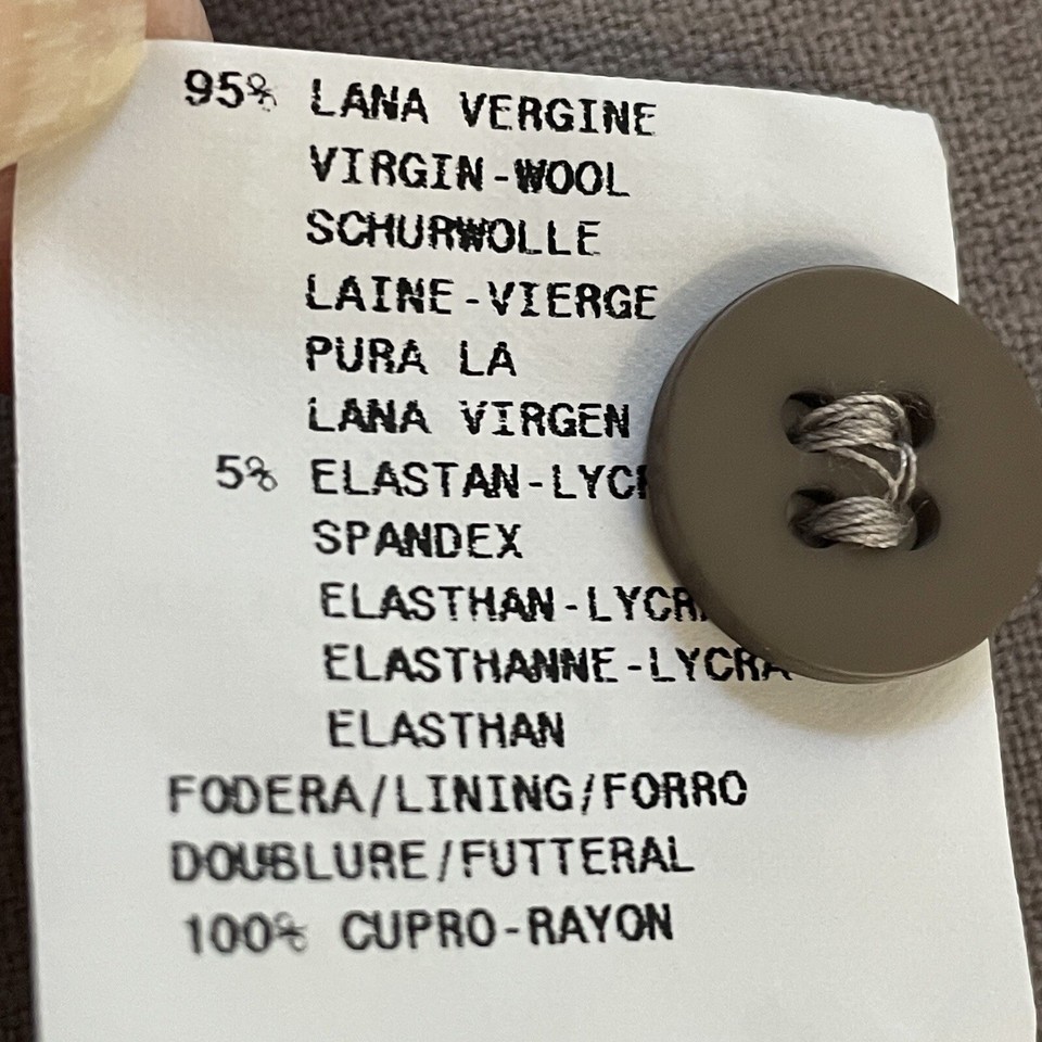 Emporio Armani Women’s Sz 12 Taupe Wool Straight Leg Dress Pants