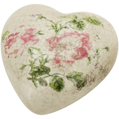*Dekoherz*Herz aus Stoneware*Rosae*&Rosenmotiv*8,5cm*2erSet* 