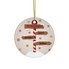 Personalized Ceramic Ornament, Family Christmas Ornament, Customize it Ornament
