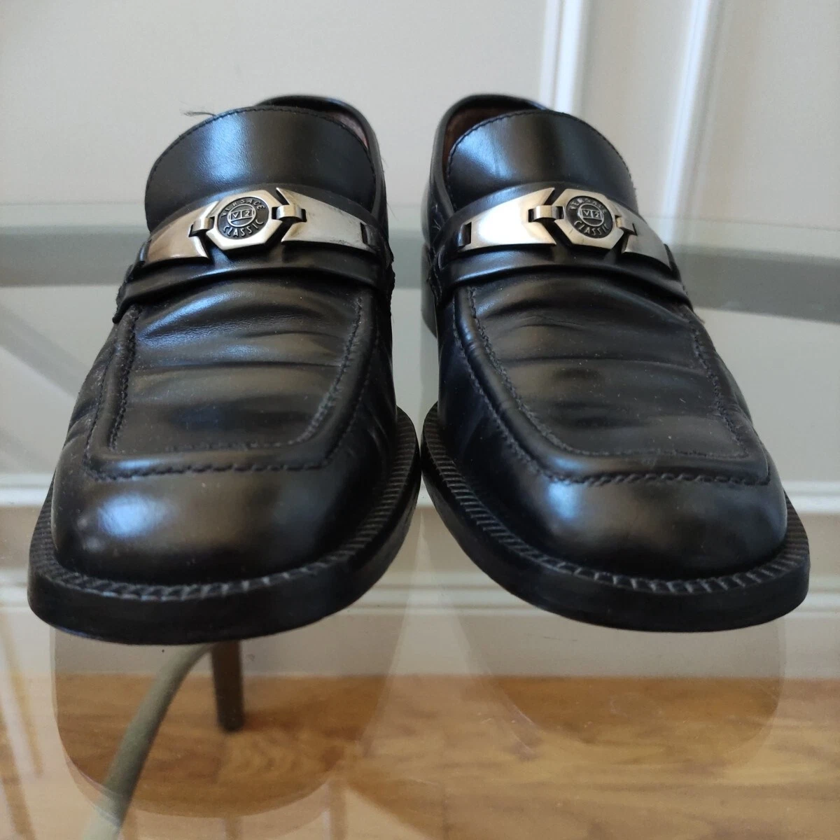 Mocassini Versace vintage scarpe eleganti 40 5 misura US uomo 7 5 nero