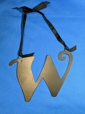 Letter W Wall Hanging Plaque Initial Monogram Living Bedroom Home Black Metal