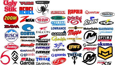 #ad BUILD YOUR OWN 12 PK Fishing Carpet Decals Each one is 8 9 Inches Wide $46.99