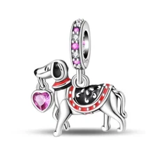 KUNSIR 925 Sterling Silver Puppy Dog Charm For European Bracelet Animal Charm